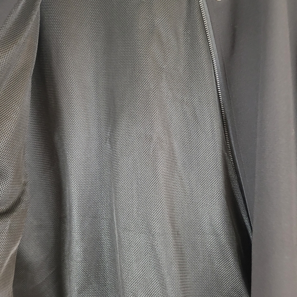 SOSKEN STUDIOS Marisa Minicucci Charlie black mesh trim zip front bomber jacket - Picture 10 of 14